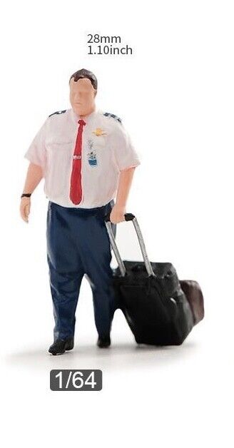 1:64 Painted Figure Model Miniature Resin Diorama Sand Captain Stewardess Pilot New