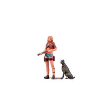 Load image into Gallery viewer, 1:64 Painted Figure Model Miniature Resin Diorama Sand Toy Beauty Hound Girl Gun New
