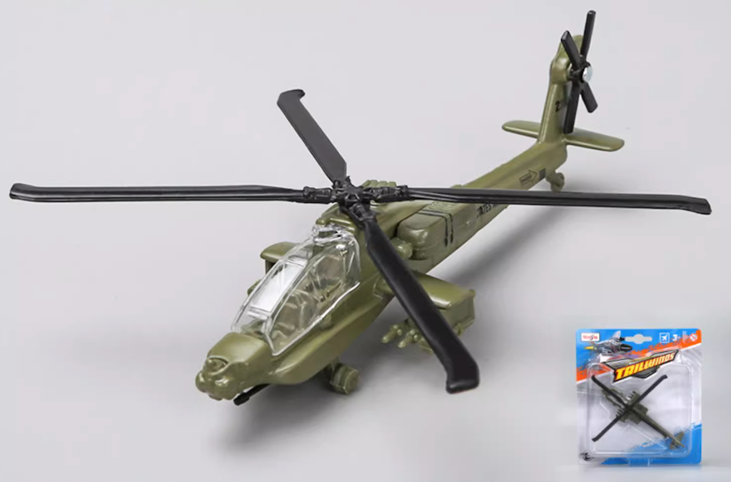 Maisto Military AH-64 Apache Helicopter Model Toy Diecast Metal New