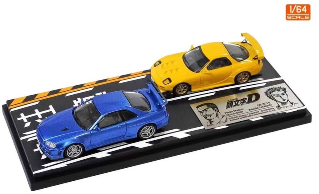 1:64 JDM Comic Initial D RX7 FD GTR R34 Sports Model Diecast Metal Car New