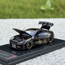 Load image into Gallery viewer, OT 1:64 JDM Black Gold GTR R35 LB Racing Sports Model Diecast Metal Car New
