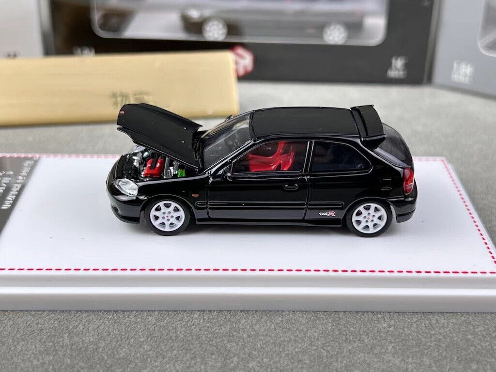 FH 1:64 Black JDM Civic Type R EK9 Hatchback Sport Model Diecast