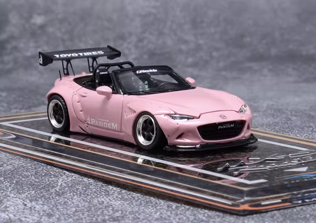 YM 1:64 Pink Miata MX5 Pandem Roadster Convertible Model Diecast Resin Car New