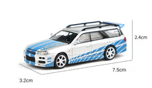 Load image into Gallery viewer, XCARTOYS 1:64 Blue Skyline GTR R34 Stagea Wagon Model Diecast Metal Car
