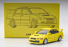 Load image into Gallery viewer, JKM 1:64 Yellow JDM Mitsubishi Lancer Evolution EVO 7 VII Racing Model Toy Metal Car
