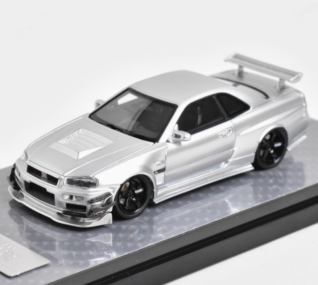 404Error 1:64 Silver JDM Skyline GTR R34 Sports Model Diecast Resin Car New