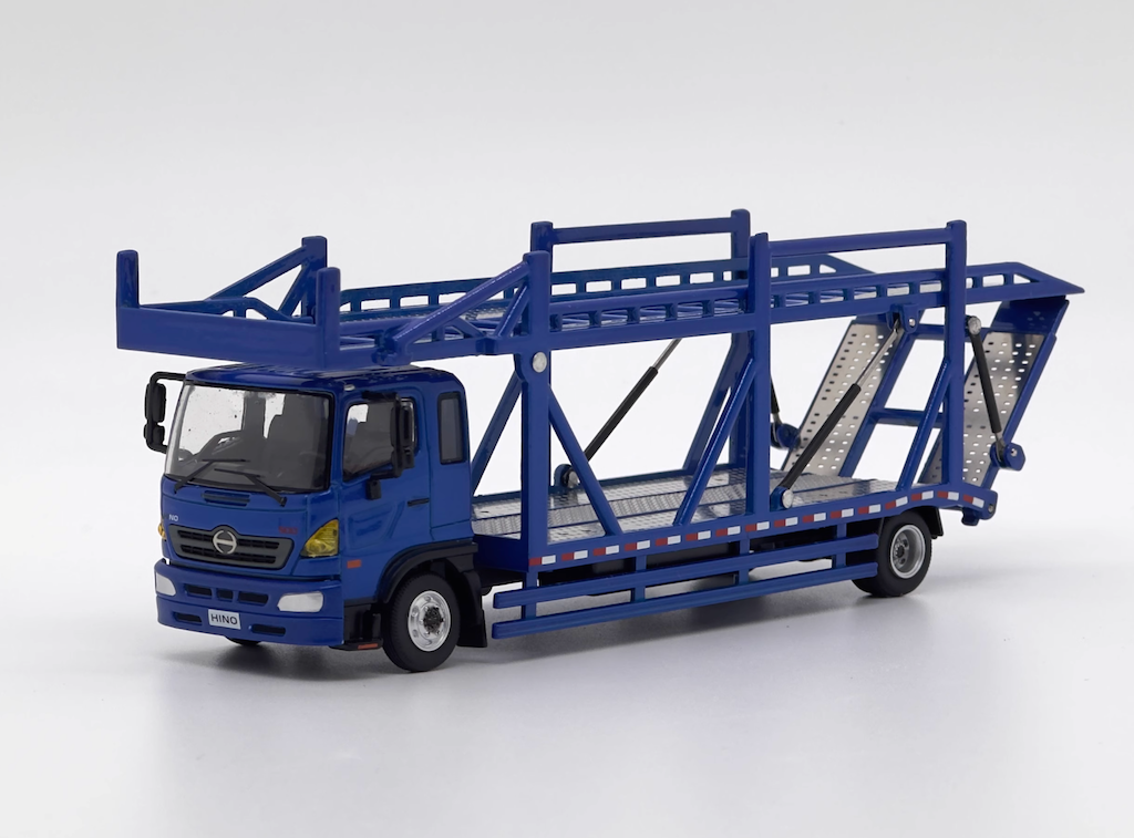 UM 1:64 Blue 500 HINO Ranger Double Transport truck Model Diecast Metal Car