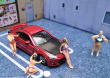 Load image into Gallery viewer, 1:64 Painted Figure Mini Model Miniature Resin Diorama Sexy Car Wash Girl Lady
