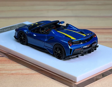 Load image into Gallery viewer, NEY 1:64 Blue 488 Pista Convertible Racing Sport Model Diecast Resin Car New
