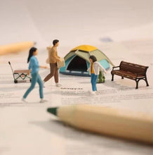 Load image into Gallery viewer, 1:64 Painted Figure Mini Model Miniature Diorama Sand Camping Outdoor Picnic Toy Collection
