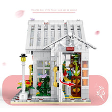 Load image into Gallery viewer, 1593PCS MOC City Street Sweet Flower Floral Shop House Store Model Toy Building Block Brick Gift Kids Compatible Lego Light
