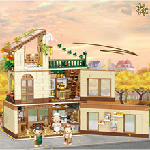 Load image into Gallery viewer, 1381PCS MOC City Street Cute Bear Coffee Shop Cafe Restaurant Figure Model Toy Building Block Brick Gift Kids DIY Compatible Lego
