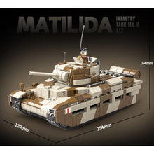 Load image into Gallery viewer, 1211PCS Military WW2 Matilida Infantry MK.II A12 Tank Figure Model Toy Building Block Brick Gift Kids DIY Compatible Lego
