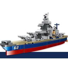 Load image into Gallery viewer, Military WW2 Burke Class Destroyer Iowa Class Battleship Type 055 075 Landing Helicopter Dock LHD Ship Model Toy Building Block Brick Gift Kids DIY Set New Display Compatible Lego
