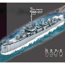 Load image into Gallery viewer, 2661PCS Military WW2 Large USS Johnston DD-557 Destroyer Battle Ship Figure Model Toy Buiding Block Brick Gift Kids DIY Compatible Lego
