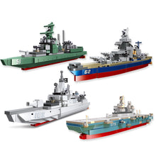 Load image into Gallery viewer, Military WW2 Burke Class Destroyer Iowa Class Battleship Type 055 075 Landing Helicopter Dock LHD Ship Model Toy Building Block Brick Gift Kids DIY Set New Display Compatible Lego
