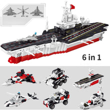 Load image into Gallery viewer, 1150PCS Military WW2 6in1 003 Aircraft Carrier Fujian Class Model Toy Building Block Brick Gift Kids DIY Set New Compatible Lego
