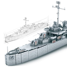 Load image into Gallery viewer, 2661PCS Military WW2 Large USS Johnston DD-557 Destroyer Battle Ship Figure Model Toy Buiding Block Brick Gift Kids DIY Compatible Lego
