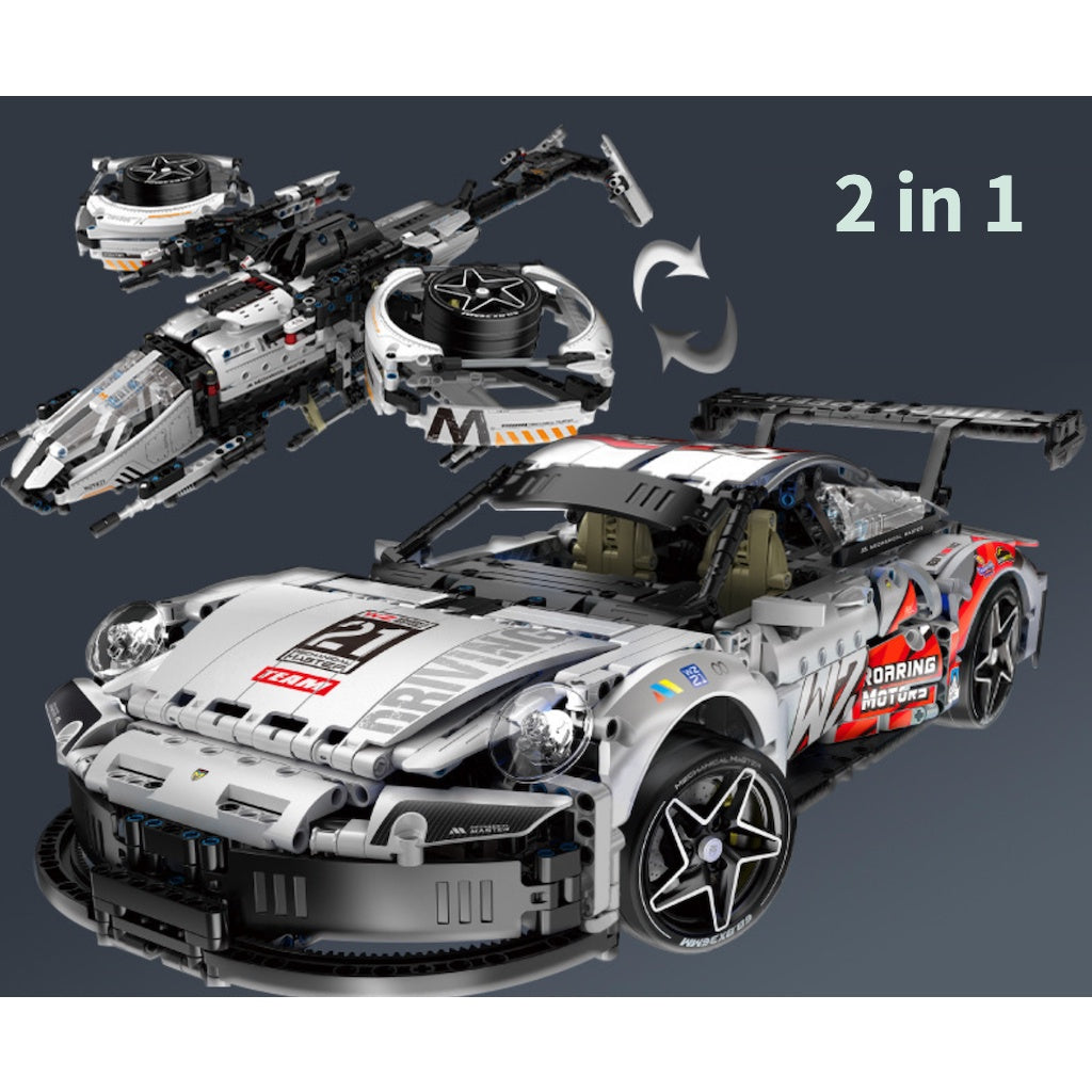 1861PCS MOC Technic Speed Static 2in1 911 Racing Sports Car Star Aircraft Model Toy Building Block Brick Gift Kids DIY Set New 1:10 Compatible Lego