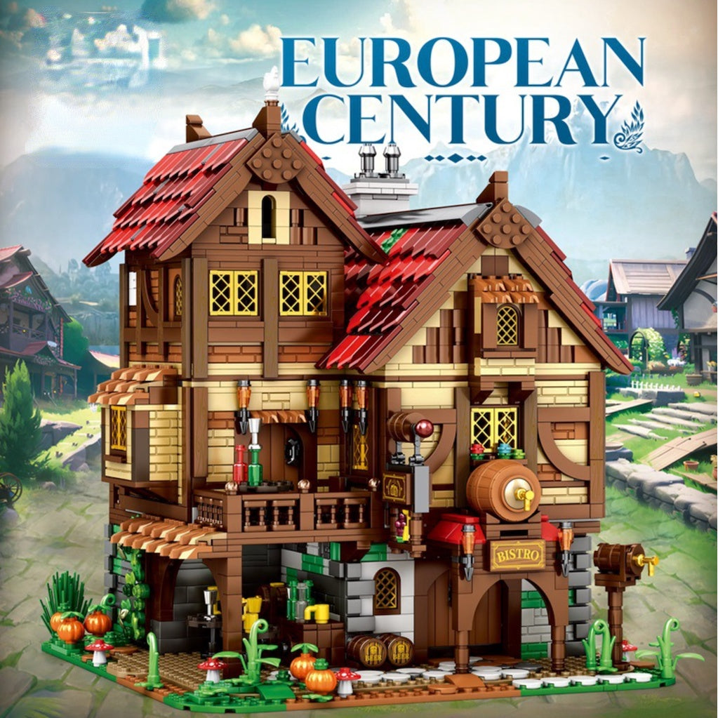 2831PCS MOC City European Century Medieval Bistro Model Toy Building Block Brick Gift Kids DIY Set New Compatible Lego