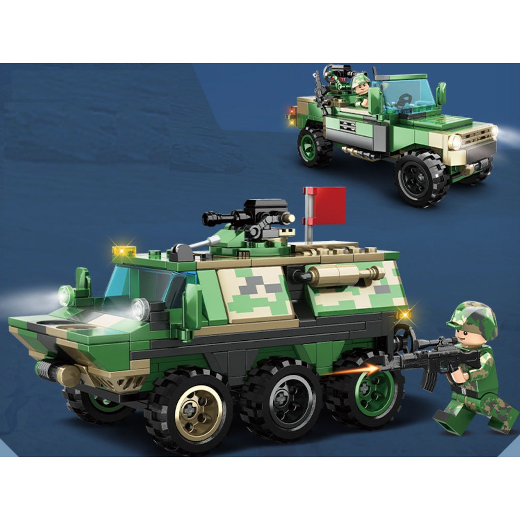 258PCS MOC Military 2in1 Type 90 Armored Vehicle Jeep Figure Model Toy Building Block Brick Gift Kids DIY Set New Compatible Lego