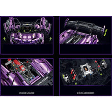 Load image into Gallery viewer, 3568PCS MOC Technic Speed Static Large Purple P1 GTR 3.8Super Racing Sports Car Model Toy Building Block Brick Gift Kids DIY Set New 1:8 Compatible Lego
