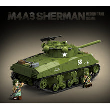 Load image into Gallery viewer, 1175PCS Military US M4A3 Sherman Medium Tank 105mm Figure Model Toy Building Block Brick Gift Kids DIY Set New Compatible Lego
