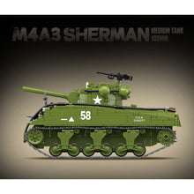 Load image into Gallery viewer, 1175PCS Military US M4A3 Sherman Medium Tank 105mm Figure Model Toy Building Block Brick Gift Kids DIY Set New Compatible Lego
