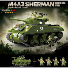 Load image into Gallery viewer, 1175PCS Military US M4A3 Sherman Medium Tank 105mm Figure Model Toy Building Block Brick Gift Kids DIY Set New Compatible Lego
