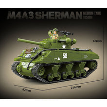 Load image into Gallery viewer, 1175PCS Military US M4A3 Sherman Medium Tank 105mm Figure Model Toy Building Block Brick Gift Kids DIY Set New Compatible Lego
