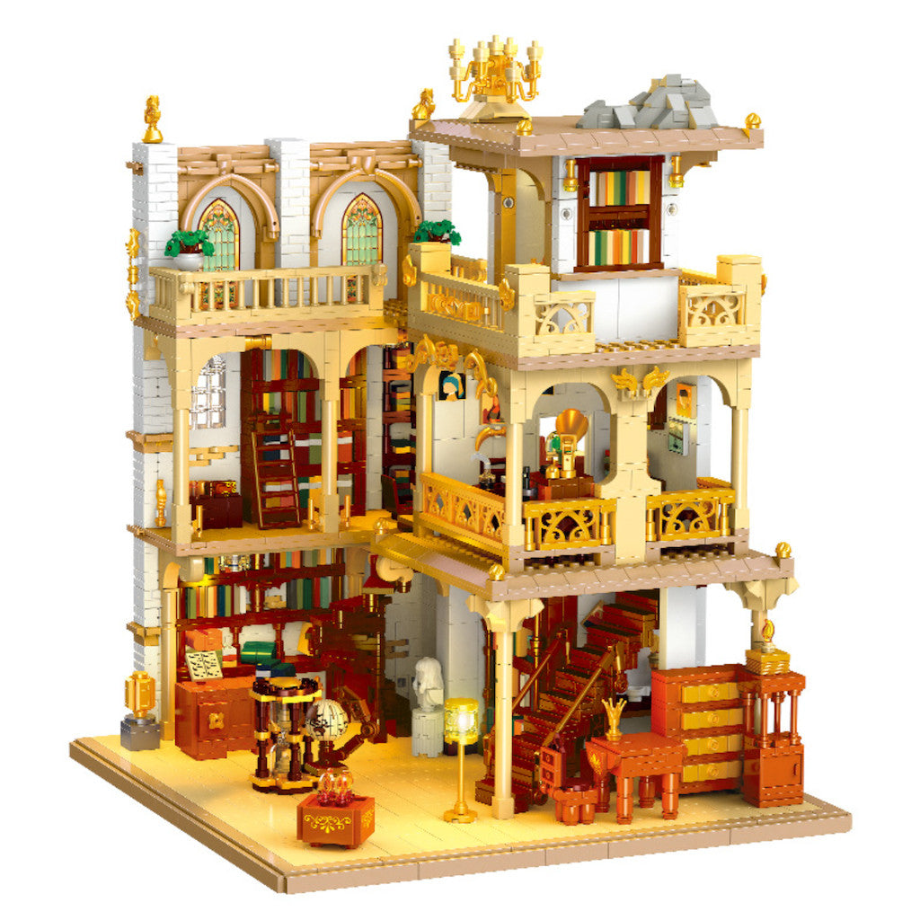 3028PCS MOC City Steet European Bookstore Book Shop Model Toy Building Block Brick Gift Kids DIY Set New Light Compatible Lego