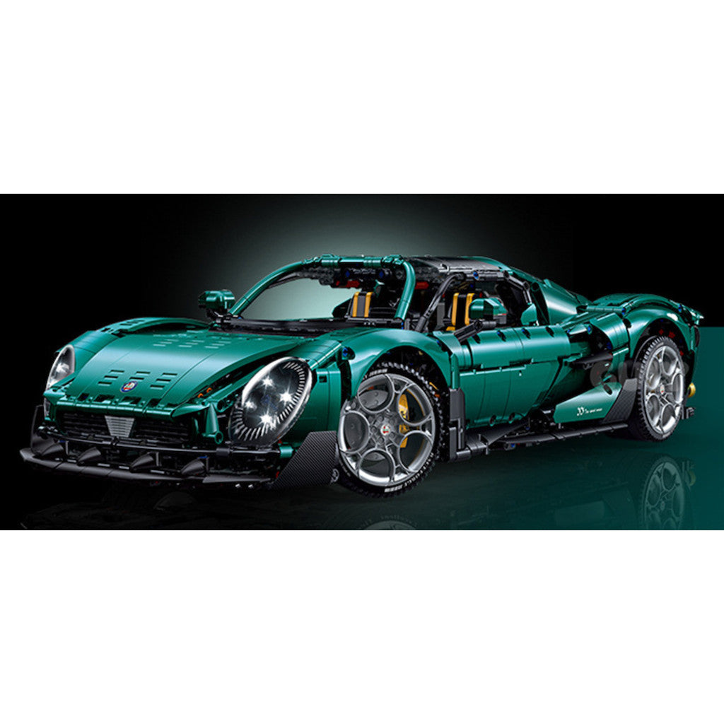 4208PCS MOC 1:8 Technic Speed Large Static Green Alfa Super Racing Sports Romeo Car Model Toy Building Block Brick Gift Kids DIY Set New Display Compatible Lego