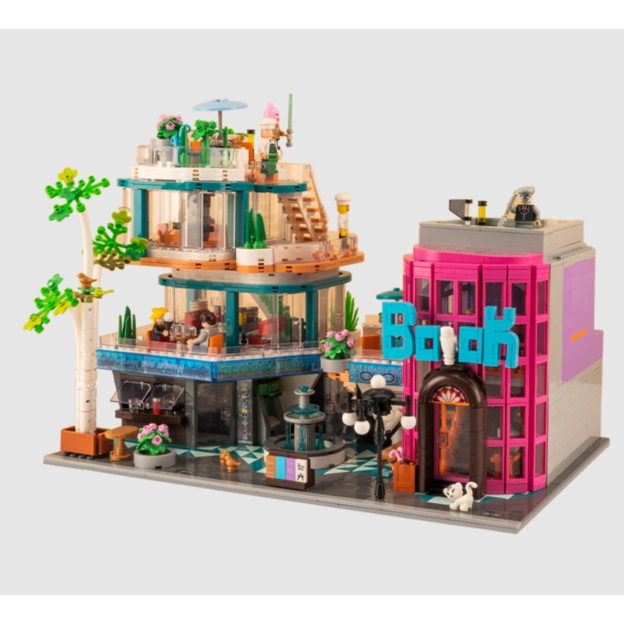 3140PCS MOC City Street Fantasy Plaza Shopping Center Figure Model Toy Building Block Brick Gift Kids Compatible Lego