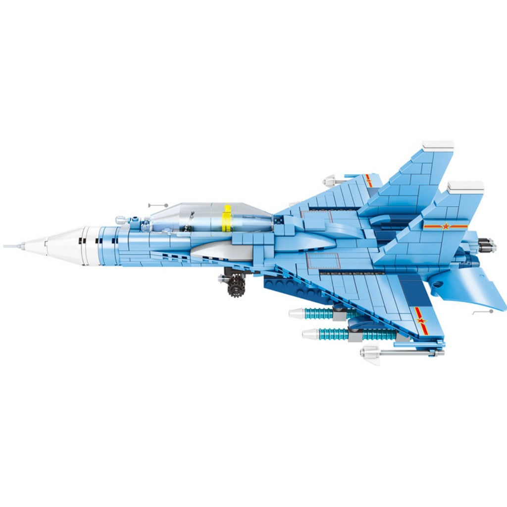 Military MOC SU-27 Flanker Fighter Jet Bricks Kids Toys