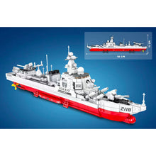 Load image into Gallery viewer, 1085PCS Military WW2 Type 052 Destroyer Luhu Class Ship Model Toy Building Block Brick Gift Kids Compatible Lego
