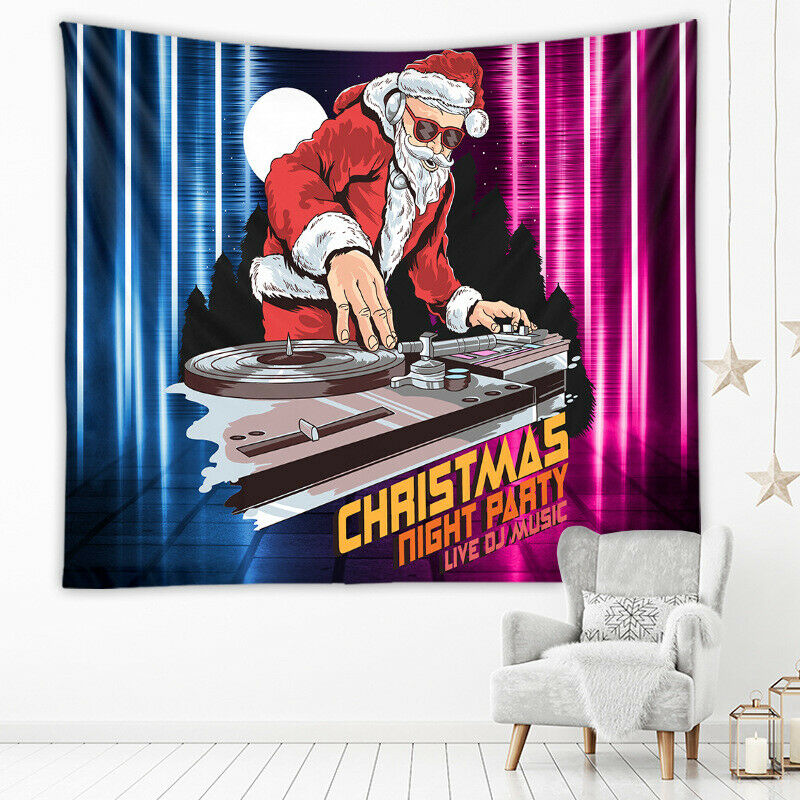 Tapestry Home Decor Wall Hanging Living Room Bedroom Christmas Santa Claus DJ