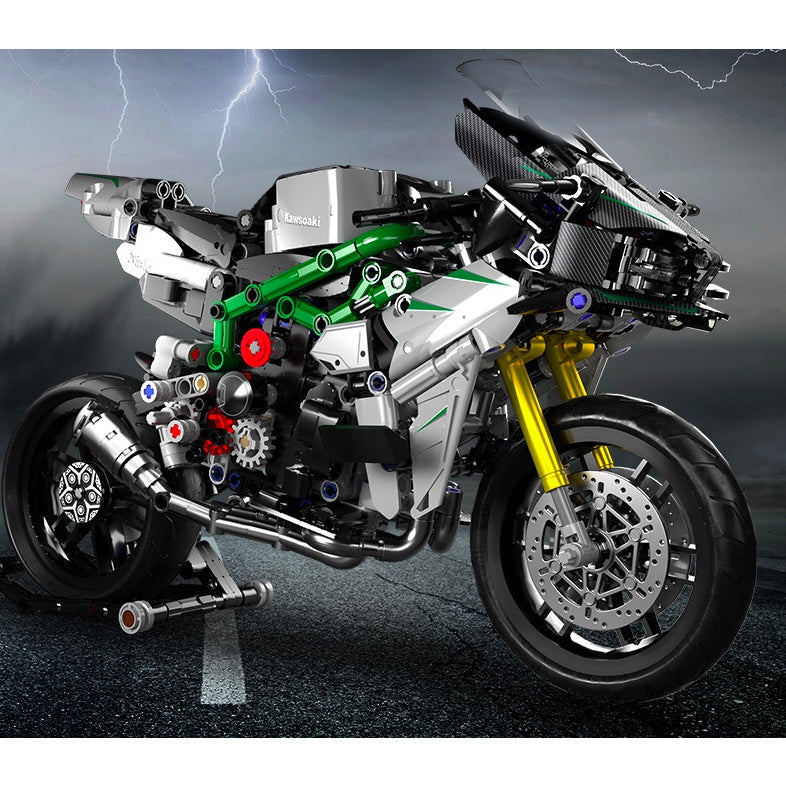 858PCS Technic MOC Kawasaki Ninja Motorcycle Motor Bike Model Toy Building Block Brick Gift Kids Compatible Lego
