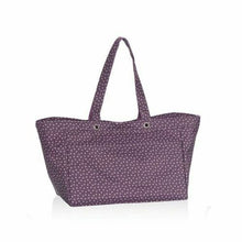 Load image into Gallery viewer, Thirty one Soft Utility tote travel beach large 31 gift bag Plum Dancing dot
