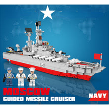 Load image into Gallery viewer, 831PCS Military WW2 Moskva Guided Missile Cruiser Slava Battle Ship Figure Model Toy Building Block Brick Gift Kids Compatible Lego
