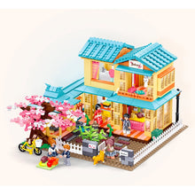 Load image into Gallery viewer, 1029PCS MOC City Street Town JP Sakura House Figure Girl Model Toy Building Block Brick Gift Kids Compatible Lego
