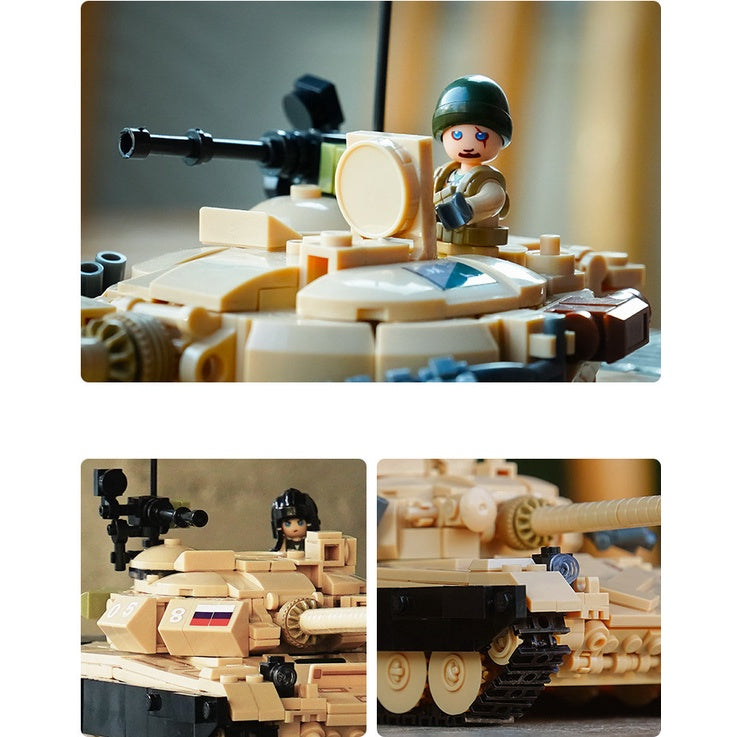 770PCS MOC WW2 2in1 T72B3 T72M1 Main Battle Tank Figure Model Toy