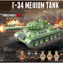 Load image into Gallery viewer, 1113PCS Military T34 Medium Tank Building Block Brick Model Figure Toy Gift Set Kids New Compatible with Lego
