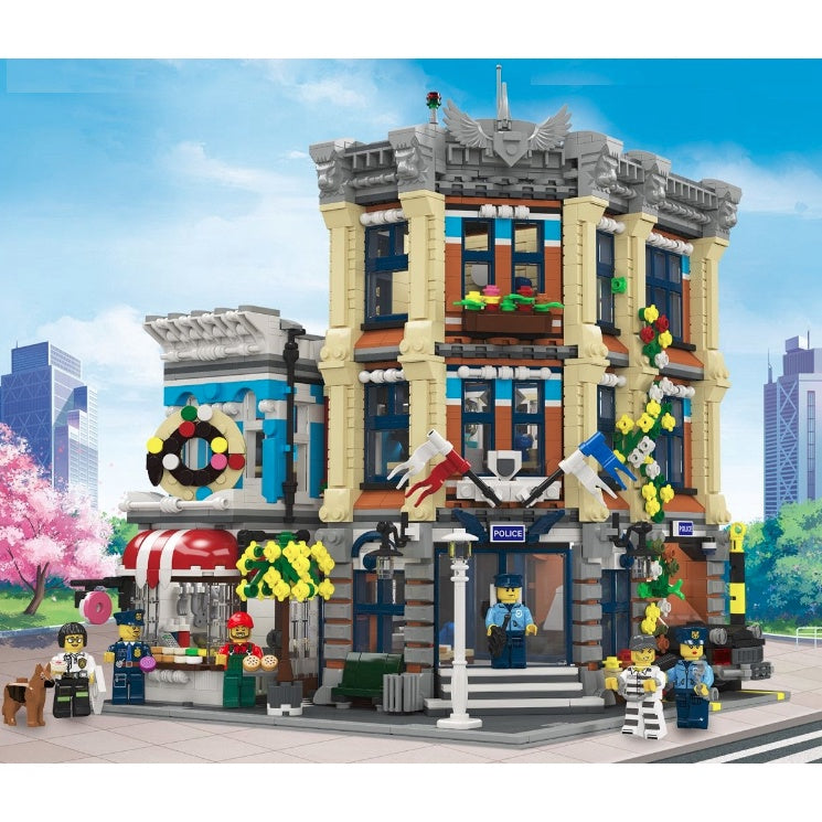 3111PCS MOC City Street Town Police Station Car Model Figures Building Block Brick Toy Gift Set Kids New Compatible With Lego