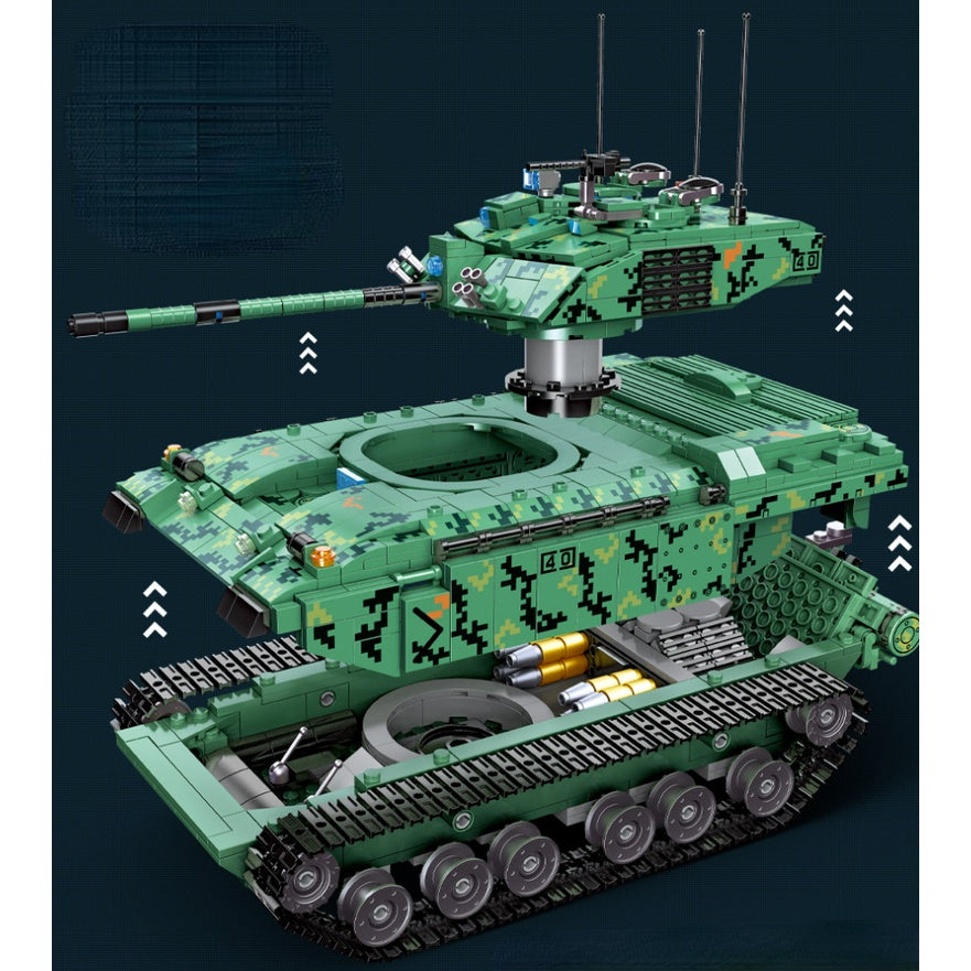 WW2 Military British Challenger II Main Battle Tank Brick Building Model  Toy Set 1:28 US Seller WWII Toy Tank Model