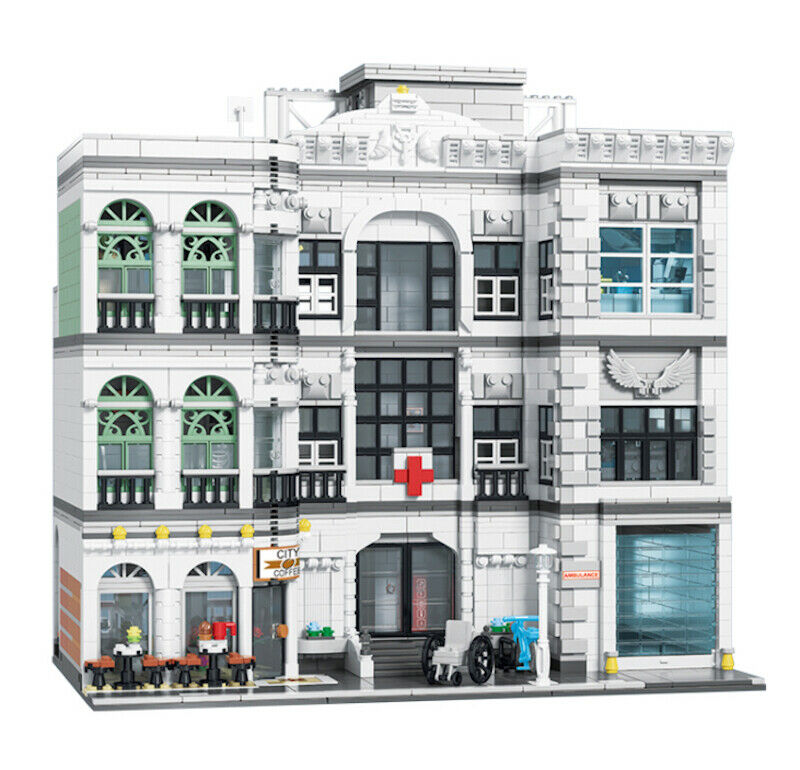 4953PCS City MOC Hospital Building Blocks Figures Educational Toy Model Bricks Fully Compatible With Lego