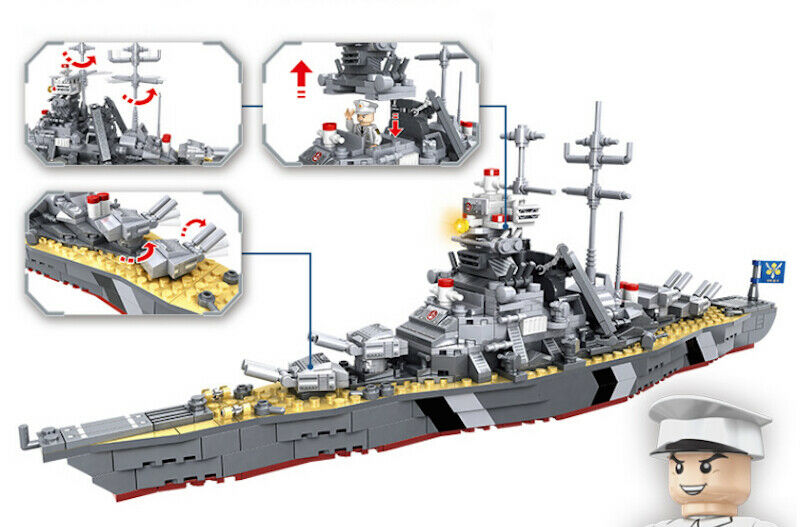 548PCS Military KMS Bismarck Battleship Building Block Brick
