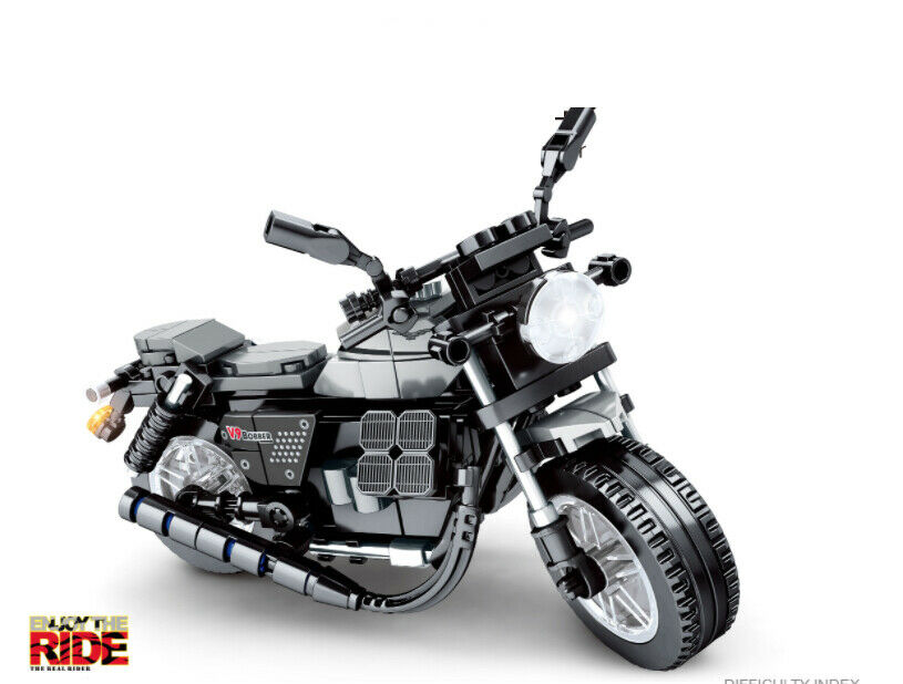 255PCS Motorcycle Bike V9 Bobber Technic MOC Building Block Brick Model Fully Compatible With Lego