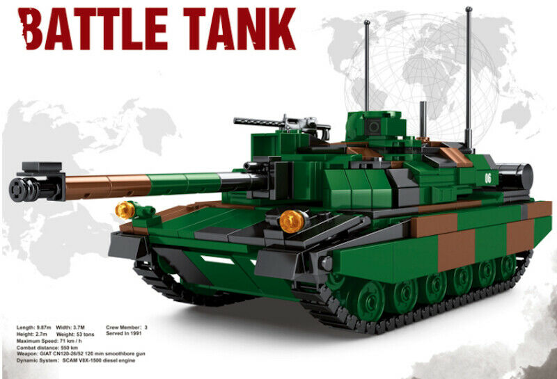 889PCS Military Leclerc Main Battle Tank Building Blocks Model Bricks Educational Toy Figure Fully Compatible With Lego