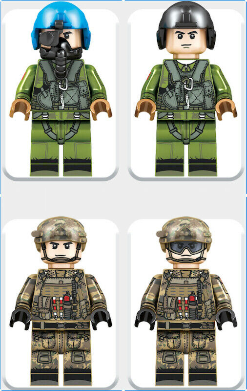 4pcs Compatible Lego Military Minifigures Assembled Building Blocks  Children's Educational Toys