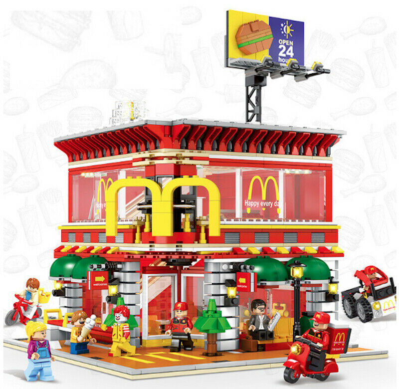 1729PCS MC Burger Fast Food Restaurant Educational Toy City Building Blocks Bricks Figure Fully Compatible With Lego